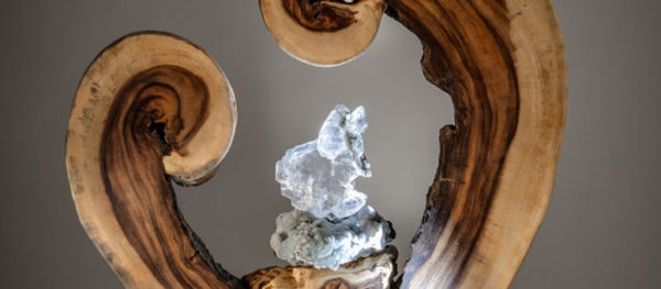 A Moment of Birth Crystal-Wood Sculpture Dorit Schwartz